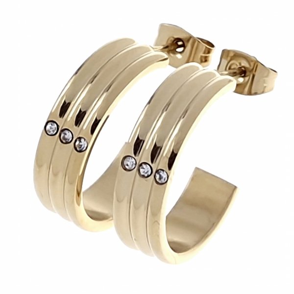 gold earrings made of stainless steel