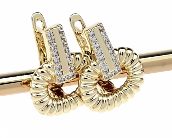 gold plated earrings with exclusive cubic zirconia