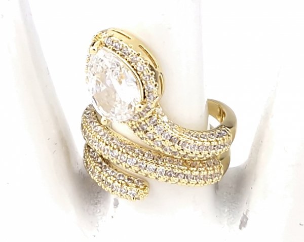 gold ring 17,00mm. gold-plated engagement xuping