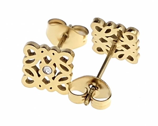gold earrings made of stainless steel