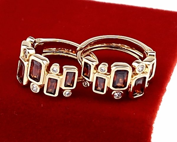 gold plated earrings with exclusive cubic zirconia