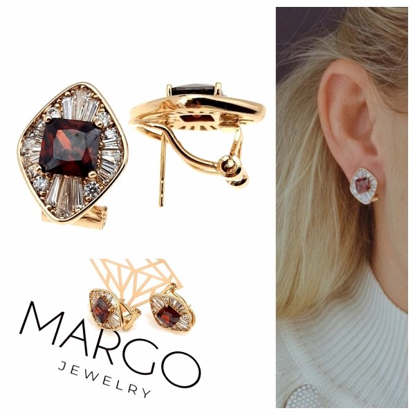 gold plated earrings with exclusive cubic zirconia