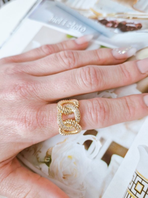 gold ring 18,60mm. gold-plated engagement xuping