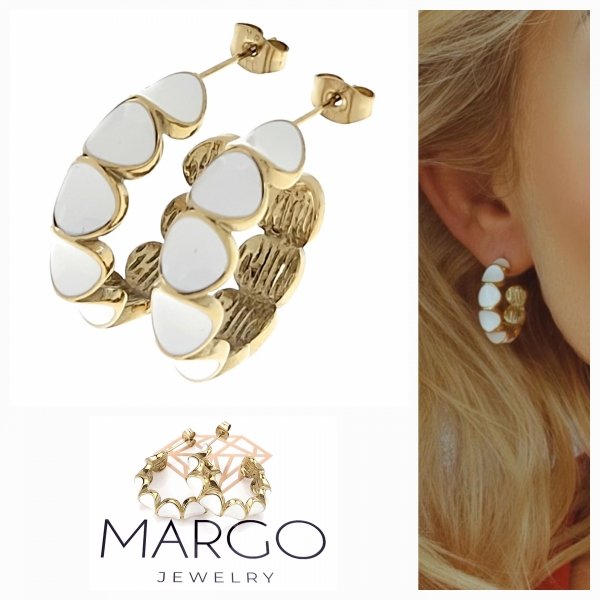 gold earrings made of stainless steel