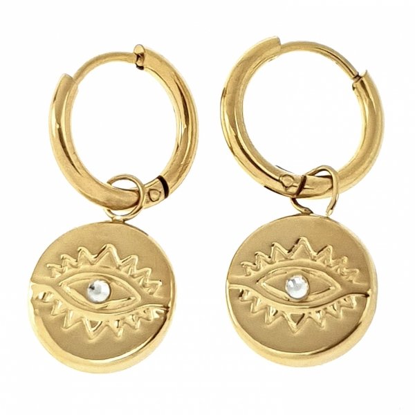 gold earrings made of stainless steel