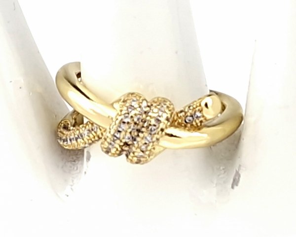gold ring 17,00mm. gold-plated engagement xuping