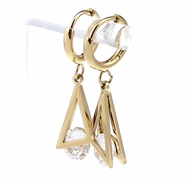 gold earrings made of stainless steel