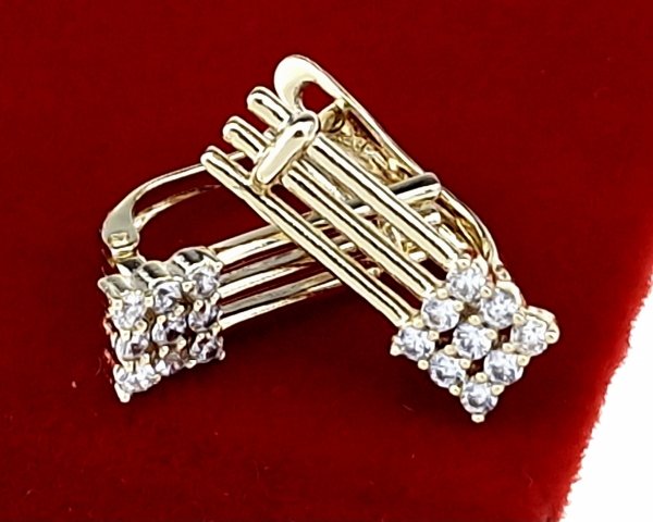 gold plated earrings with exclusive cubic zirconia