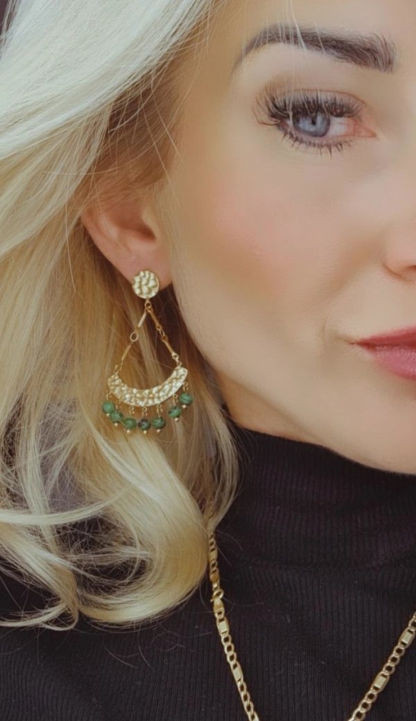 gold earrings made of stainless steel