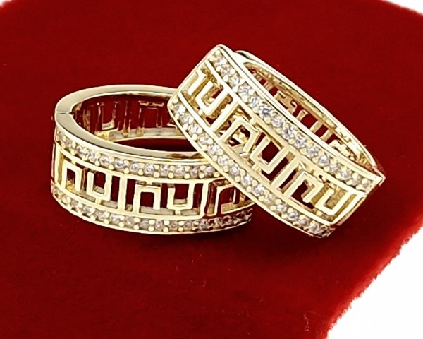gold plated earrings with exclusive cubic zirconia