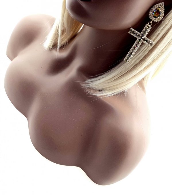 EARRINGS GOLD LONG ZIRCONIA WEDDING WEDDING