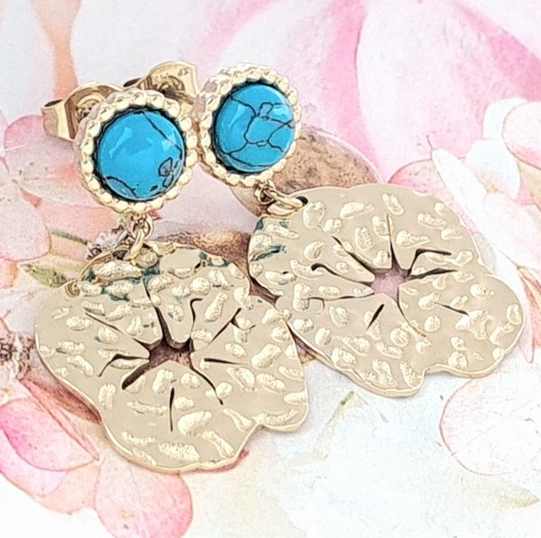 gold earrings made of stainless steel