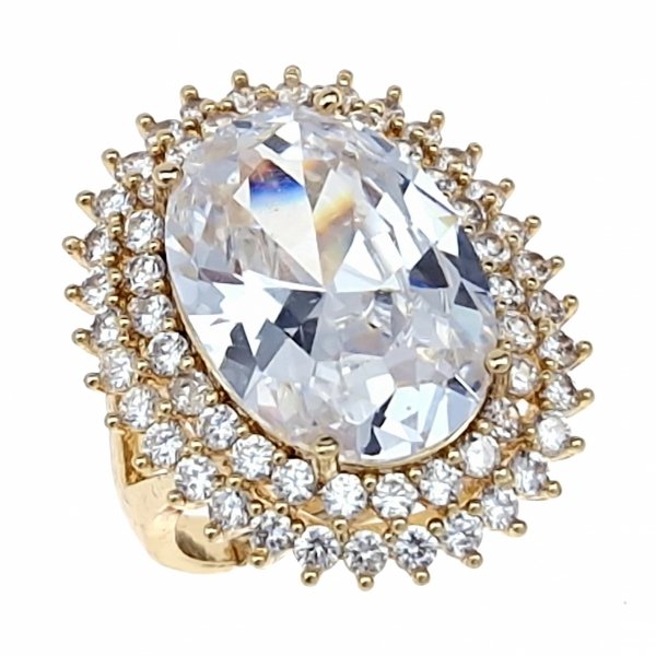 gold ring 17,00mm. gold-plated engagement xuping