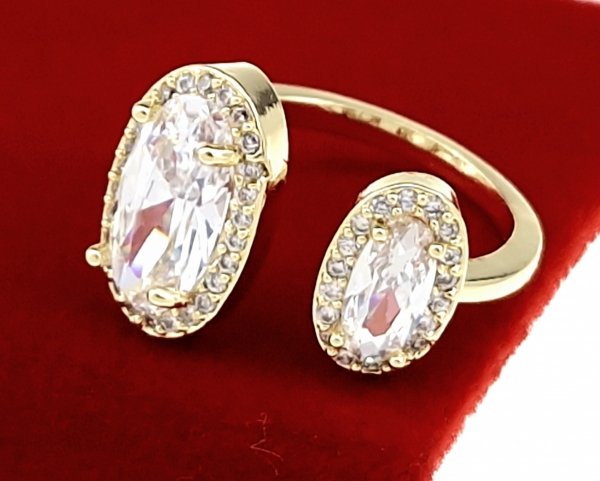 gold ring 17,00mm. gold-plated engagement xuping