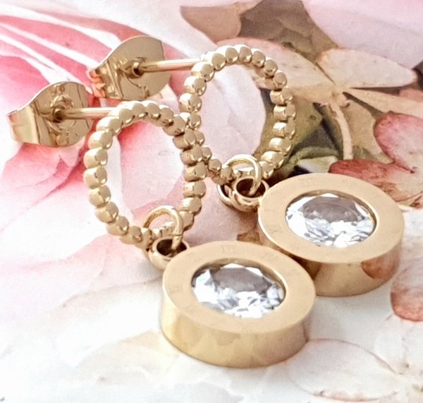 gold earrings made of stainless steel