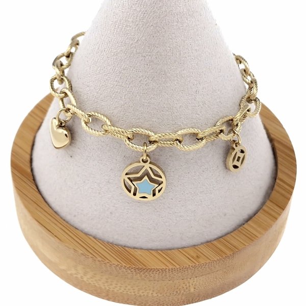 BRACELET GOLD CELEBRITY STAINLESS STEEL