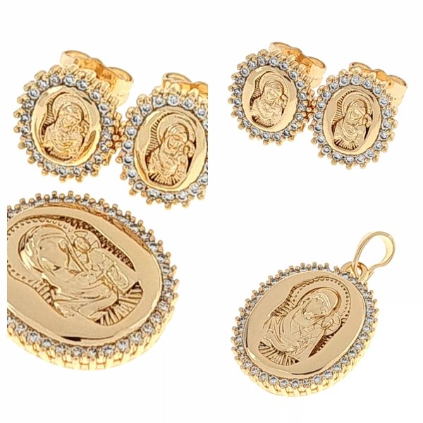 18k gold plated set pendant earrings xuping