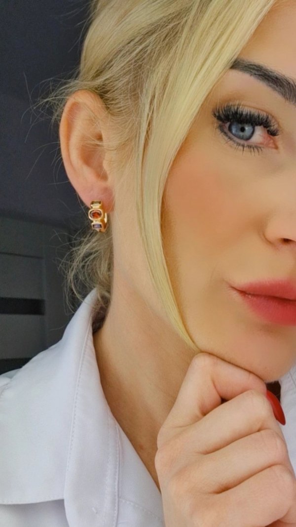 gold plated earrings with exclusive cubic zirconia
