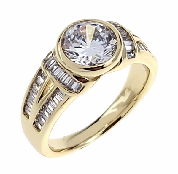 gold ring 18,60mm. gold-plated engagement xuping