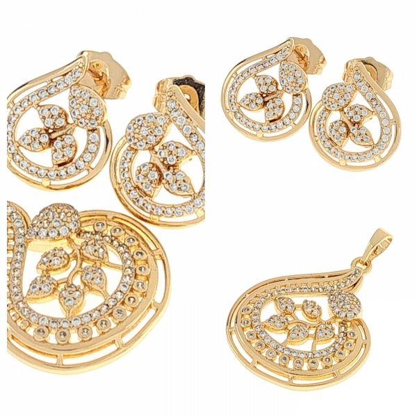 18k gold plated set pendant earrings xuping