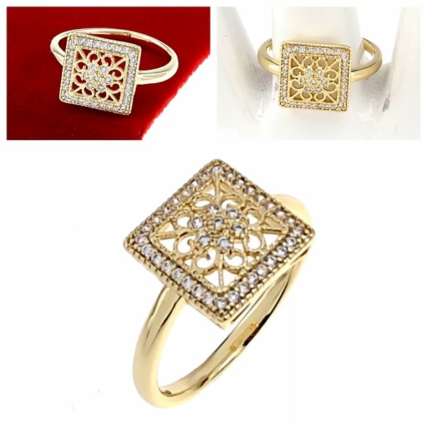 gold ring 18,60mm. gold-plated engagement xuping