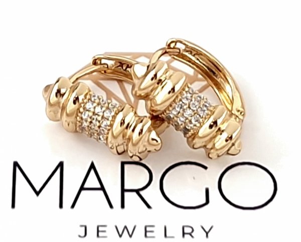gold plated earrings with exclusive cubic zirconia