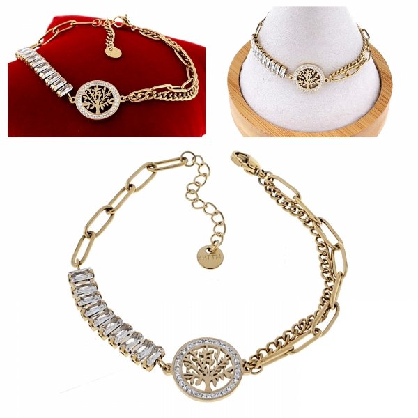 BRACELET GOLD CELEBRITY STAINLESS STEEL