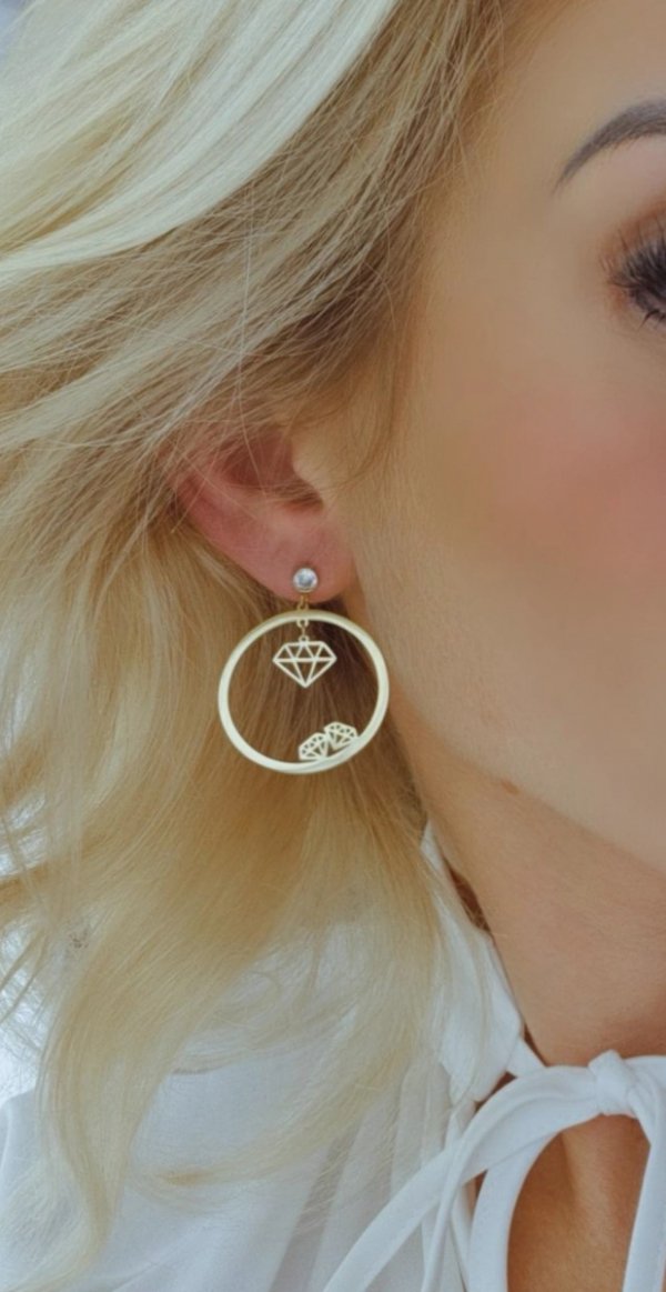 EARRINGS SILVER STAINLESS STEEL CELEBRITY