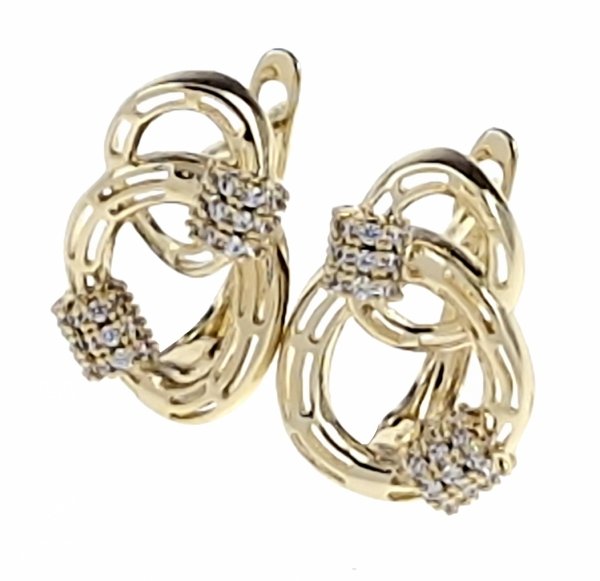 gold plated earrings with exclusive cubic zirconia