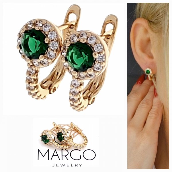 gold plated earrings with exclusive cubic zirconia