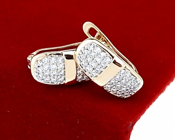 gold plated earrings with exclusive cubic zirconia