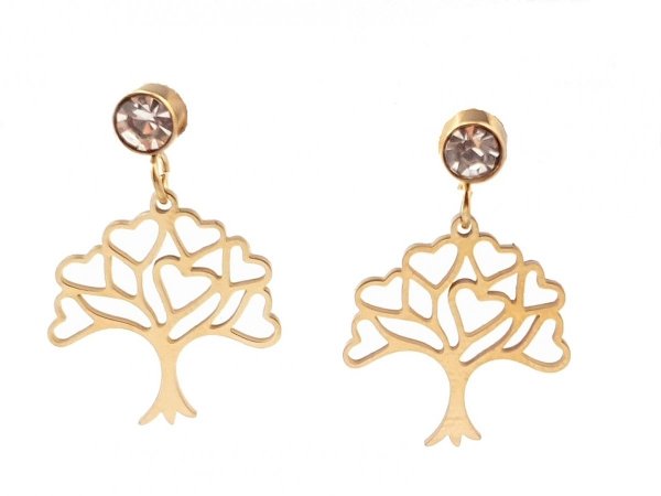 gold earrings made of stainless steel