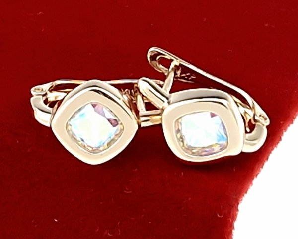 gold plated earrings with exclusive cubic zirconia