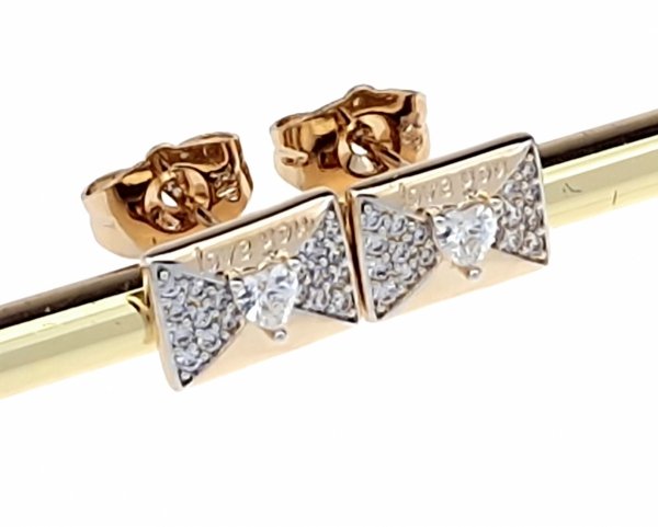 gold plated earrings with exclusive cubic zirconia
