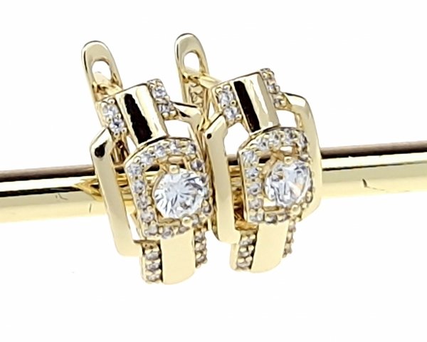 gold plated earrings with exclusive cubic zirconia