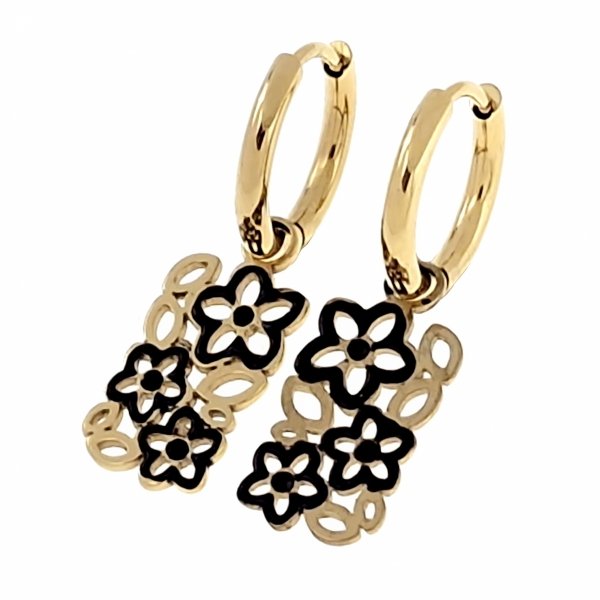 gold earrings made of stainless steel