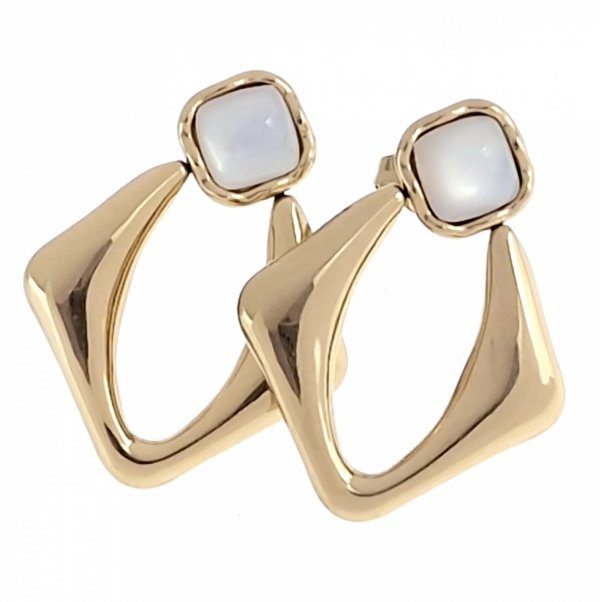 gold earrings made of stainless steel