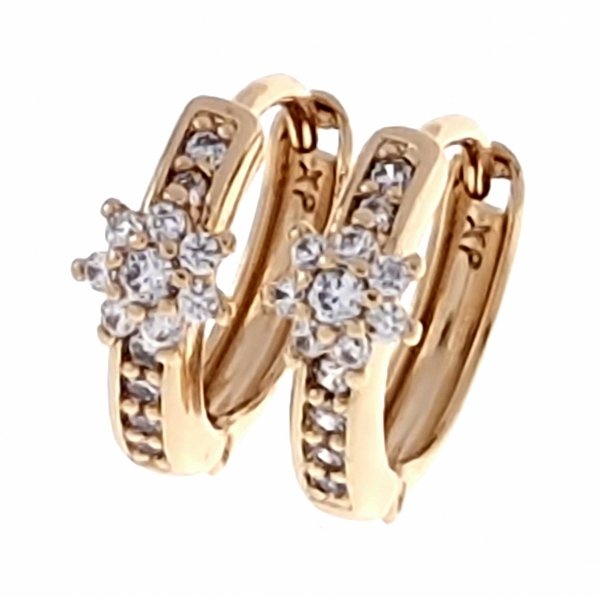 gold plated earrings with exclusive cubic zirconia