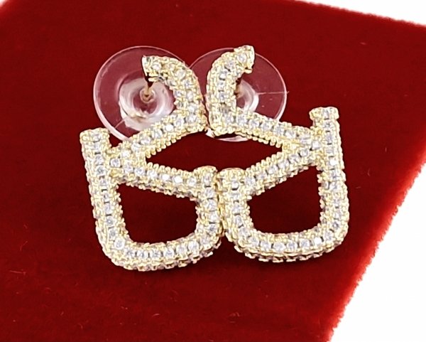 gold plated earrings with exclusive cubic zirconia