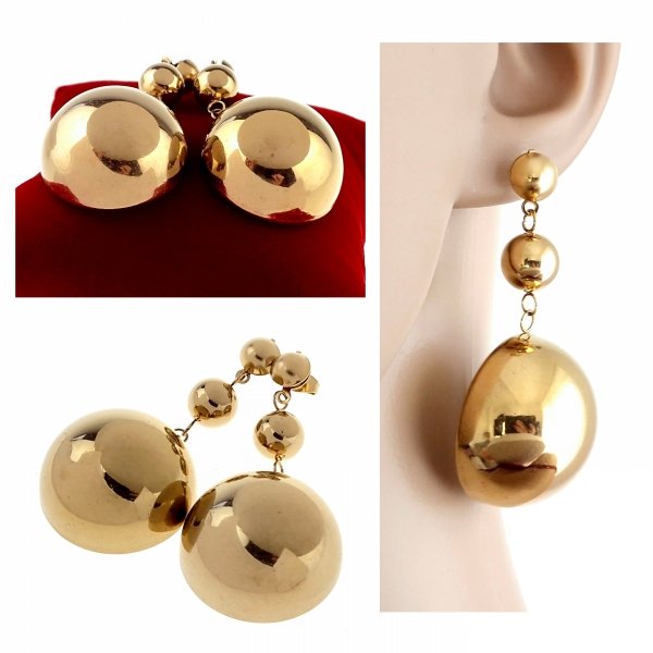 gold earrings made of stainless steel