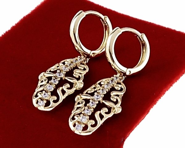 gold plated earrings with exclusive cubic zirconia