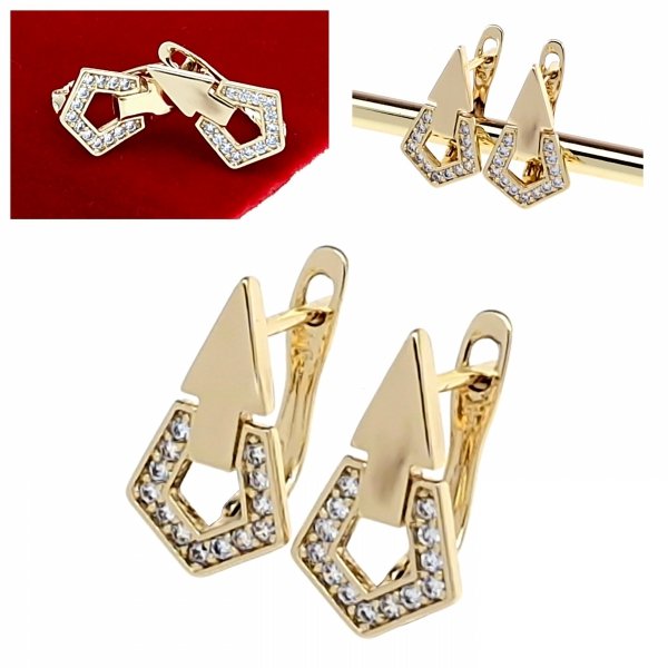 gold plated earrings with exclusive cubic zirconia