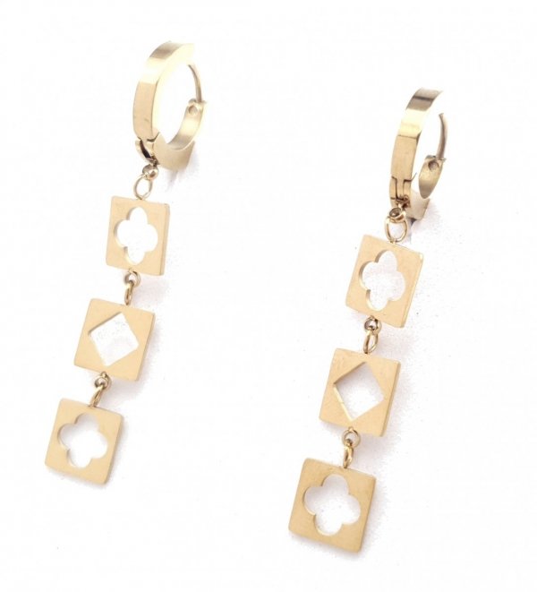 gold earrings made of stainless steel