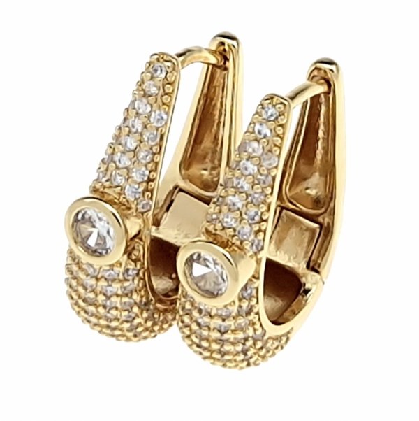 gold plated earrings with exclusive cubic zirconia