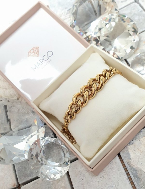 BRACELET GOLD CELEBRITY STAINLESS STEEL