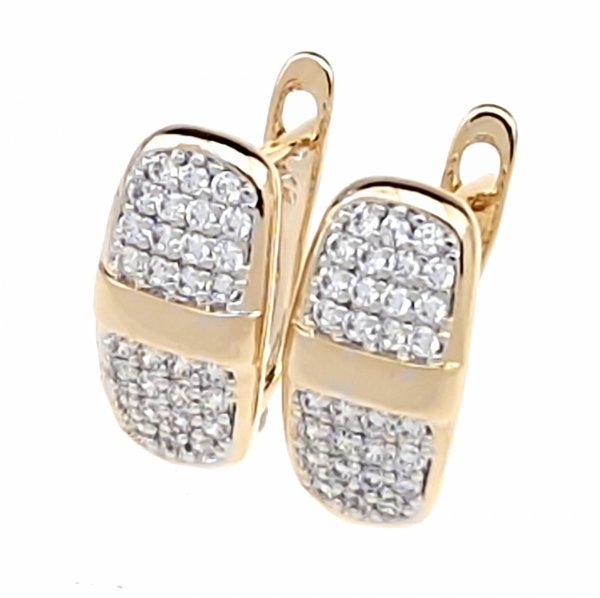 gold plated earrings with exclusive cubic zirconia