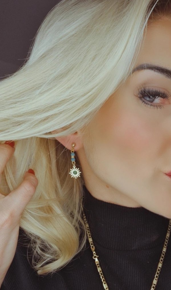 gold earrings made of stainless steel