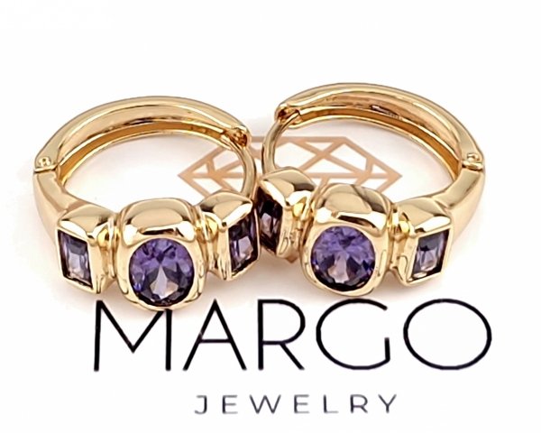 gold plated earrings with exclusive cubic zirconia