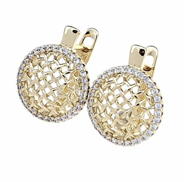 gold plated earrings with exclusive cubic zirconia