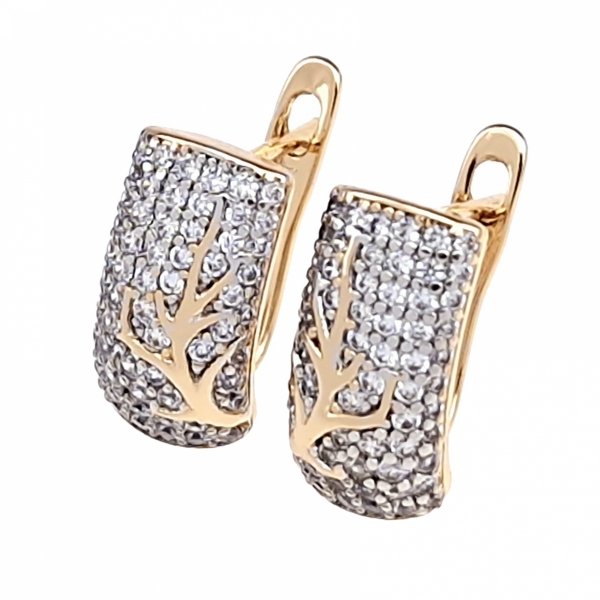 gold plated earrings with exclusive cubic zirconia